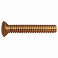 Midwest Fastener #10-24 x 1-1/4 in Slotted Flat Machine Screw, Plain Brass, 20 PK 61475